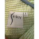 Finley green and white seersucker dress women's small Photo 2