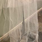 White Double Layer Simple Basic Raw Edge Mesh Bridal Wedding Veil on Hair Comb Photo 4