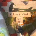 Coldwater Creek  Floral Linen Button‎ Down Shirt XS Colorful Flowers Photo 2