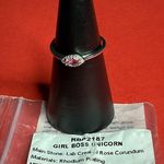 Bomb Party RBP2187 “Girl Boss Unicorn” Rose Corundum on Rhodium Size 10 Ring NWT Silver Photo 3