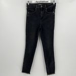 We The Free  People Skinny Jeans High Rise Black Stretch Raw‎ Hem Women’s Size 29 Photo 2