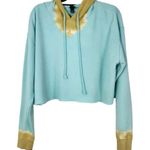 Wild Fable  Blue and Gold Tie-Dye Cropped Hoodie Sweatshirt Size XL Tie-Dye Top Photo 0
