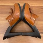 Michael Kors MICHAEL San Antonio Brown Leather Heeled Mules Clogs Tassel Sz 4.5M Photo 5