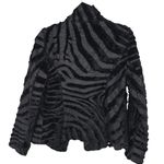 Beth Bowley Black Zebra Print Textured Jacket Size 4 Unique Statement Mob Wife Photo 1