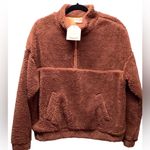 Kori  1/4 zip Sherpa pullover. Size Large. Rust Photo 1