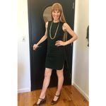 CARVEN Green Wool Twill 100% Cotton Shift Pockets Dexter Shift Dress sz 40 Photo 10