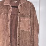 Boutique  Brown Shacket Button Up Photo 1