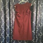 Lark & Ro Wine Ruffle Sleeve Mini Dress Red Photo 2