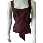 Ann Taylor Square Neck Iridescent Taffeta Tie Back Formal Style Lined Top 12 Photo 0