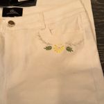 Cynthia Rowley Skinny Pants - White - Embroidered floral size 12 NWT Photo 2