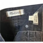 Madewell  rigid A-line black denim Mini Skirt with Raw Hem size 23 nwot Photo 3