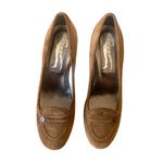 Belle by Sigerson Morrison Chocolate Brown Suede High Heel Loafer Size 8.5 Photo 3