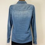 joe's jeans  The Shirt Chambray Shirt XS Blue Snap Front Long Sleeve Western Boho Photo 5