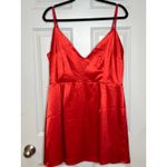Princess Polly  NEW Lina Mini Dress Red Size 12‎ V Neck Satin Photo 1