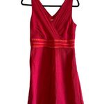 Boden USA Boden Dress Silk Coral Red Shear V-neck Sleeveless Lined Size 6R Photo 0