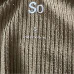 SO  Olive Green Short Sleeve Ribbed Bodycon Dress Size Small Teens Juniors Photo 3