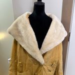 wilson's leather Vintage  Hooded Fur Trim Penny Lane Coat Tan Parka Shearling L Photo 1