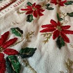 VINTAGE Victoria Jones White Embroidery Christmas Cardigan size L Size L Photo 9