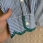 J.Crew  Women’s The Perfect Shirt Striped Button Up Eyelet Trim Sz‎ 14 Blue Photo 4