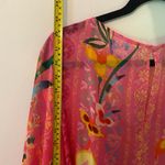 Saloni Marissa Ruffle 100% Silk Pink Floral Long Sleeve Mini Dress Women size 6 Photo 12