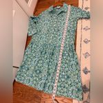 Tuckernuck  Aqua Blue Green Tile Printed 3/4 Sleeves Mykonos Hayes Shirt Dress S Photo 13