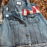 Forever 21  Premium Denim Jacket USA RED WHITE BLUE  vest Photo 0