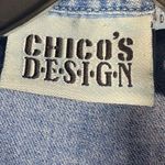 Chico's  Design Women's Sleeveless Denim Button-Front Shirt Top Size 2 Large Photo 8