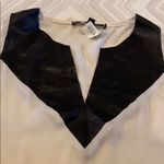 Love Stitch Ivory & Faux Leather Tank Top Blouse Black Size M Photo 1