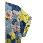 Blair Vtg Women's Shirt Floral Short Sleeve Small Button Up Blue Yellow Tropical Photo 4