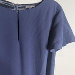 Brooks Brothers  navy blue cap sleeve belted keyhole dress Photo 1