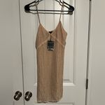 ZARA  Beaded Mini Dress Champagne Nude | Size Small | Brand New With Tags Photo 5