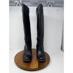 Lucky Brand  Black Leather Buckle Side Zip Knee High Heeled Boots Women's 7.5M Photo 3