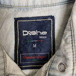 Dishe White & Blue Bedazzled Button Down Shirt (M) Size M Photo 6