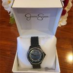 Jessica Simpson  Black Metal Watch with Rhinestones Photo 0