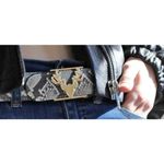 Taxidermy Python Logo Belt w/Dust Bag Sz. XS Yellow Photo 1