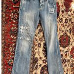 Pepe Jeans Y2K Distressed Embroidered Lace-Up Patch Bootcut Denim Women’s 28 Photo 0