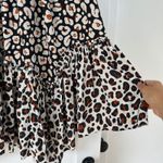 Marie Oliver Maxi Skirt Leopard Print Ruffle Hem Silk Bohemian Size 6 Photo 6