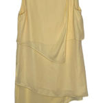 White House | Black Market WHBM Women's Top Tank Lined Tiered Tunic Asymmetrical Sleeveless Yellow Small Photo 0