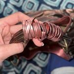 BCBGirls BCBGIRL Brown and Pink Metallic Purse with Flowers Photo 4