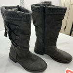 Womans Lukees Knee Length Riding Boots 7.5 Gray Side Zip Photo 0