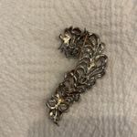 Kenneth Jay Lane Vintage KJL Feather Plume Pave Crystal Pin Stamped Silver Photo 1