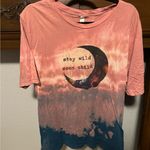 Bella Canvas  Stay Wild Moon Child Pink and Blue Tie-Dye Tee Photo 0