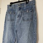 Free People We The Free Madison Midi denim Skirt front slit mid waist US 30 Photo 3