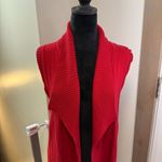 Coldwater Creek  Red Sleeveless Long Length Red Knit Cardigan Christmas Holiday M Photo 1