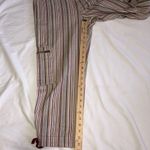 IZOD  Striped Cargo Pants Size 6 Cropped Maroon Green Khaki Beige Photo 7