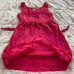 Juicy Couture Hot Pink A-line Textured 100% Cotton Lined Ties Closure Mini Dress, size 2 Photo 7