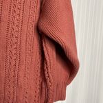 J.Crew Point Sur Boxy Pointelle Cable Knit Pullover Sweater Drop Shoulder Mauve Photo 5