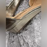 Badgley Mischka Jeweled Sandals Women’s Gold Size 7.5 Strappy Wedge Heel Photo 14