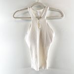 Alo Ribbed Mesmerize Bra Tank Top Keyhole White XS Photo 2