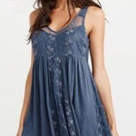 Abercrombie & Fitch  Babydoll Sleeveless Dress Women's Large Blue‎ Coquette Girl Photo 0